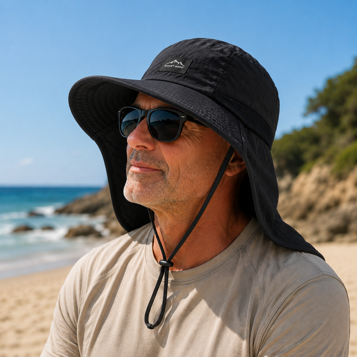 Celrien | Brimveil Sun Protection Hat with Neck Flap | UPF 50+