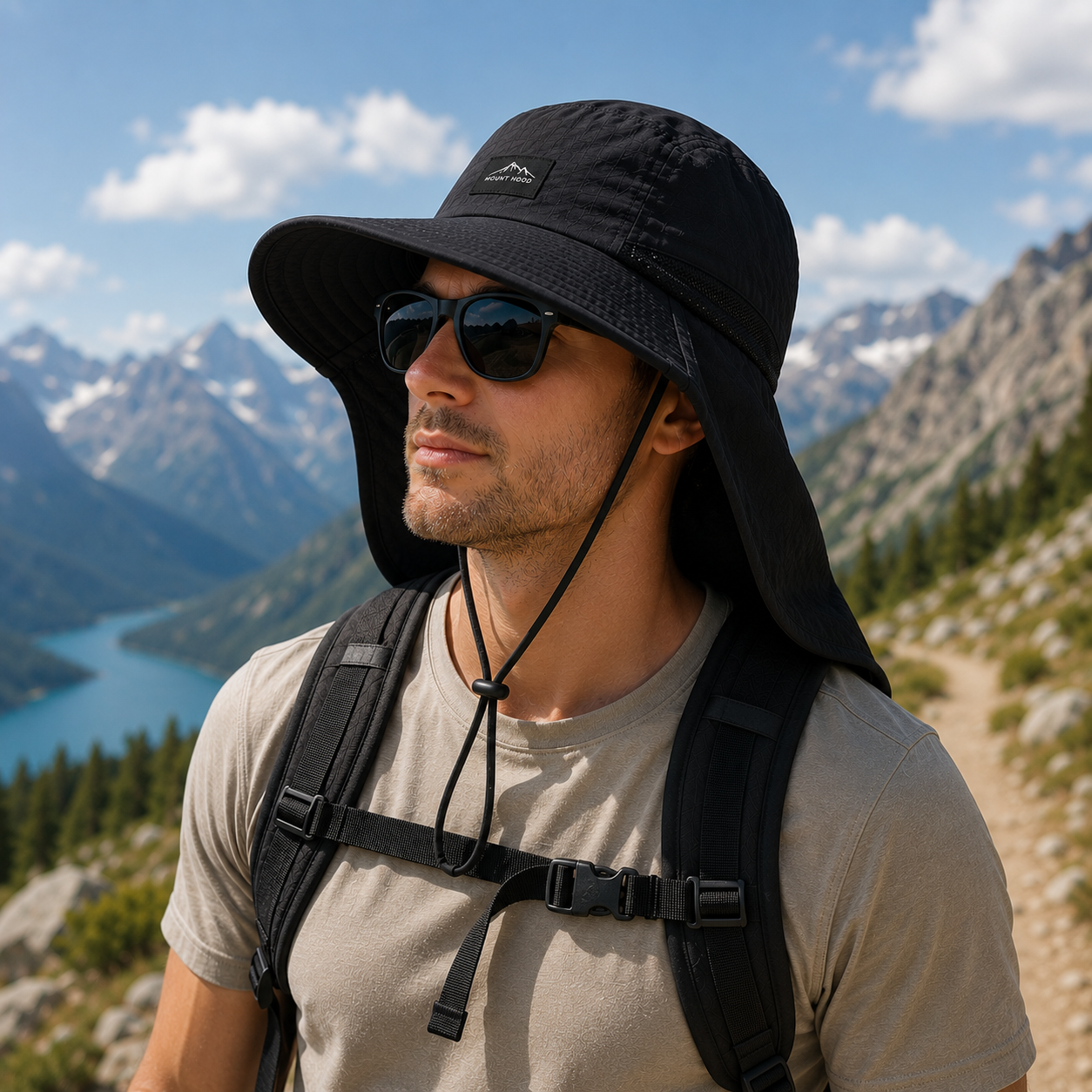 Celrien | Brimveil Hiking Sun Hat with Neck Flap | UPF 50+