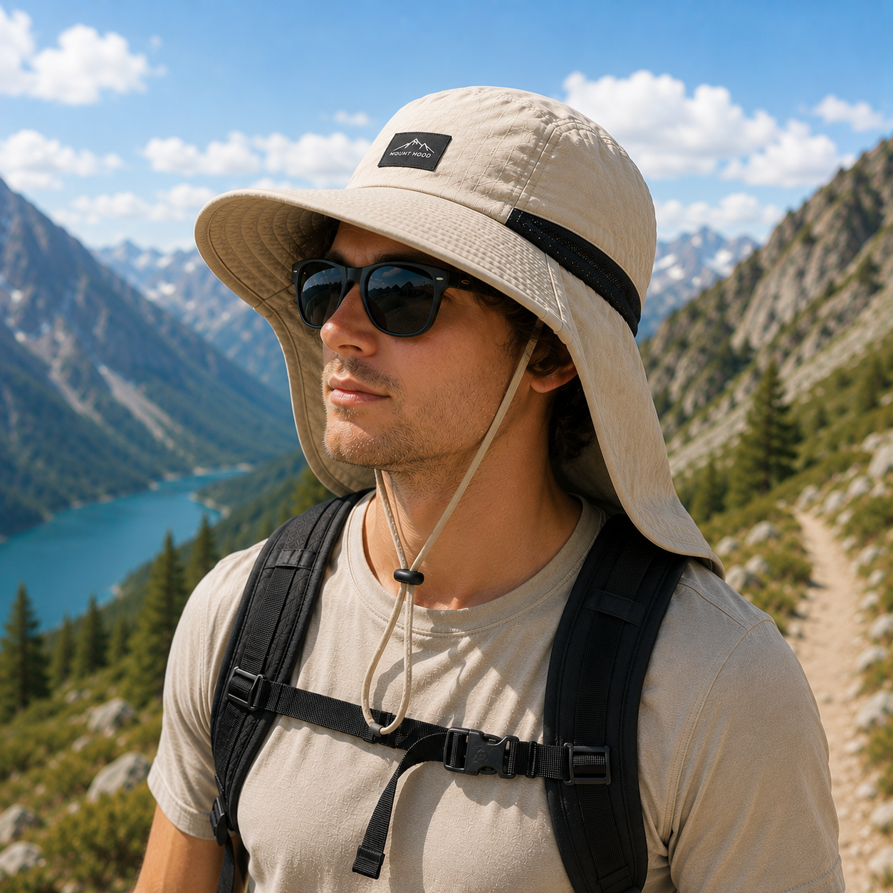 Celrien | Brimveil Hiking Sun Hat with Neck Flap | UPF 50+