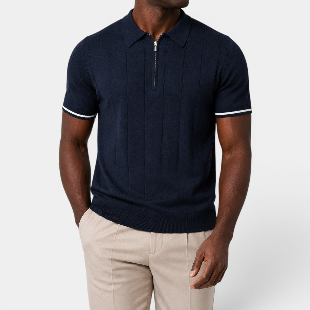 Celrien | Men’s Zip Polo Shirt Breathable Summer Casual Top