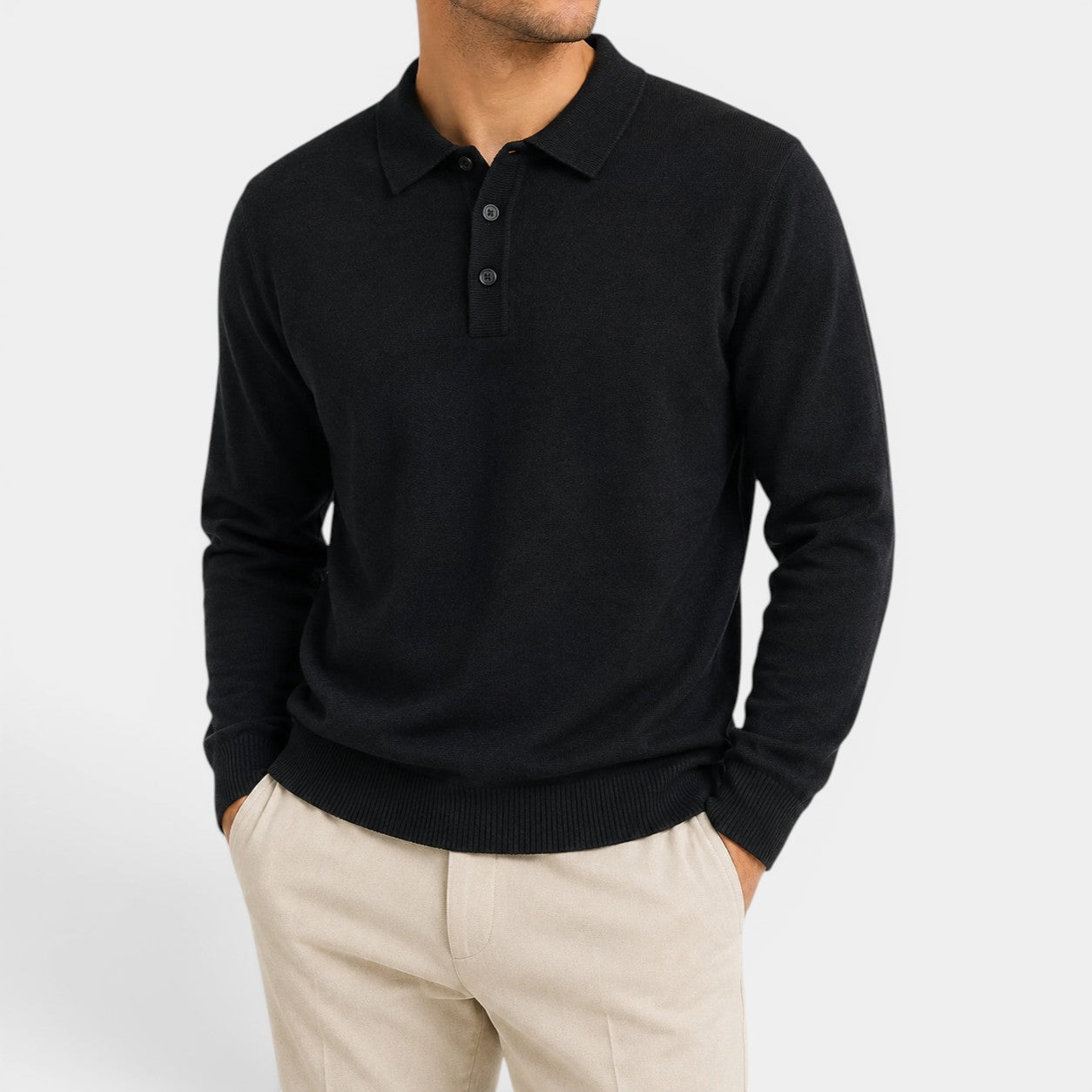 Celrien | Men’s Slim Fit Polo Sweater for Autumn Casual and Office Wear