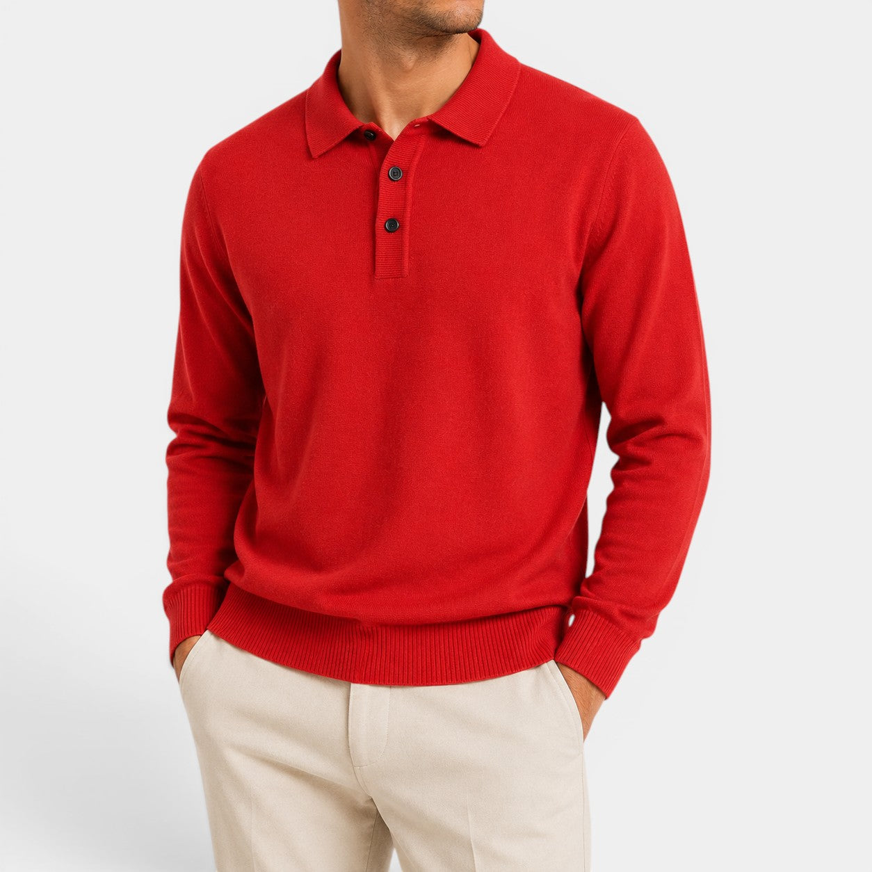 Celrien | Men’s Slim Fit Polo Sweater for Autumn Casual and Office Wear