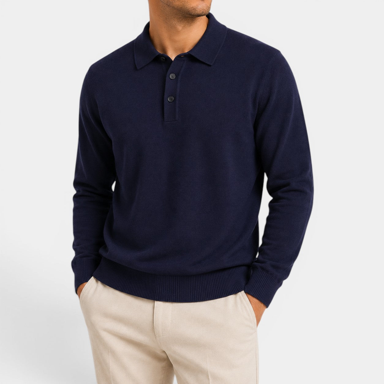 Celrien | Men’s Slim Fit Polo Sweater for Autumn Casual and Office Wear