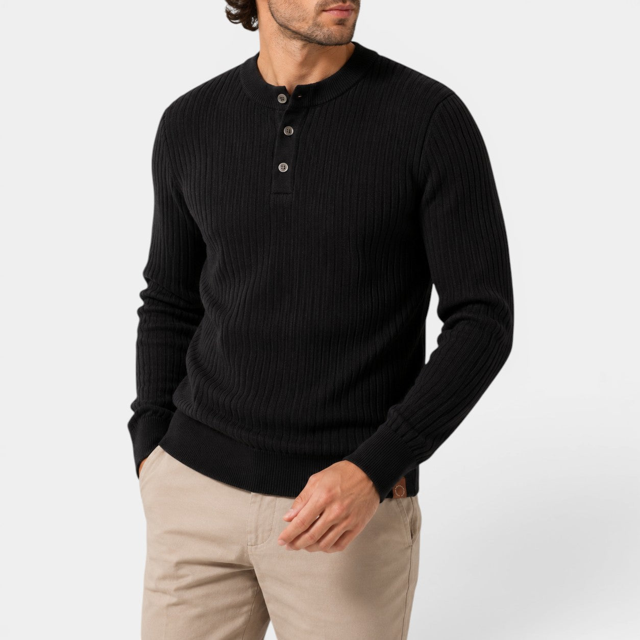 Celrien | Men’s Long Sleeve Polo Shirt Slim Fit Stripe Summer Casual