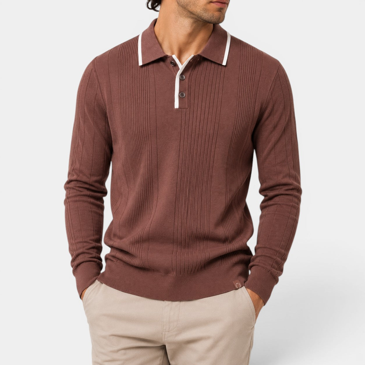 Celrien | Men’s Slim Fit Long Sleeve Polo Shirt for Smart Casual Wear