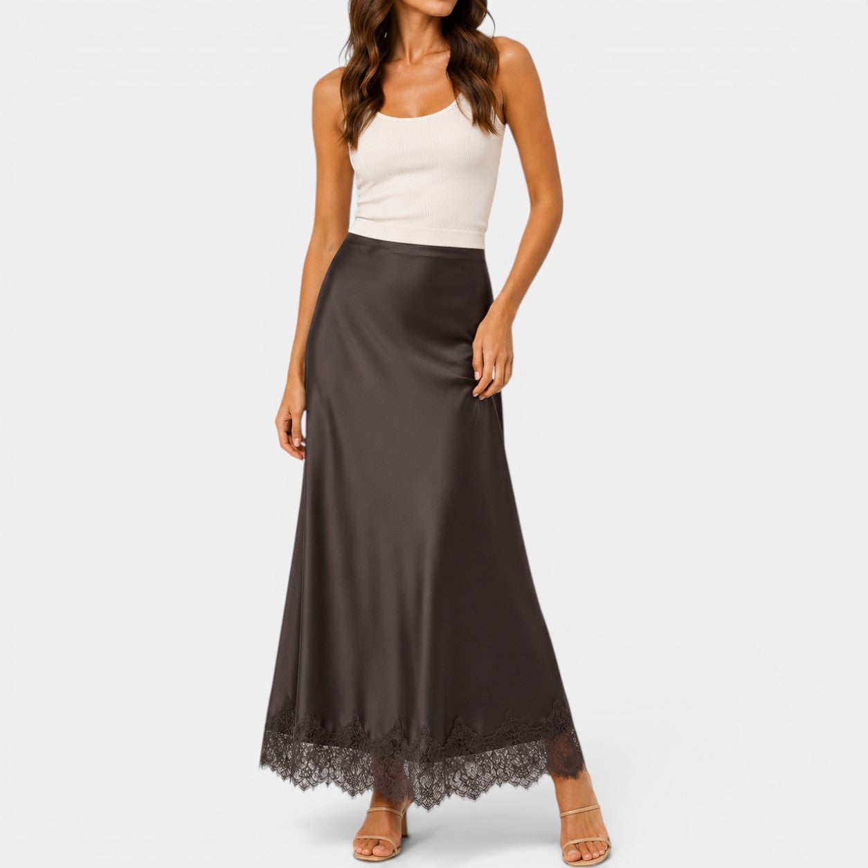 Celrien | Women’s High Waist A-Line Midi Skirt Comfortable Daily Wear