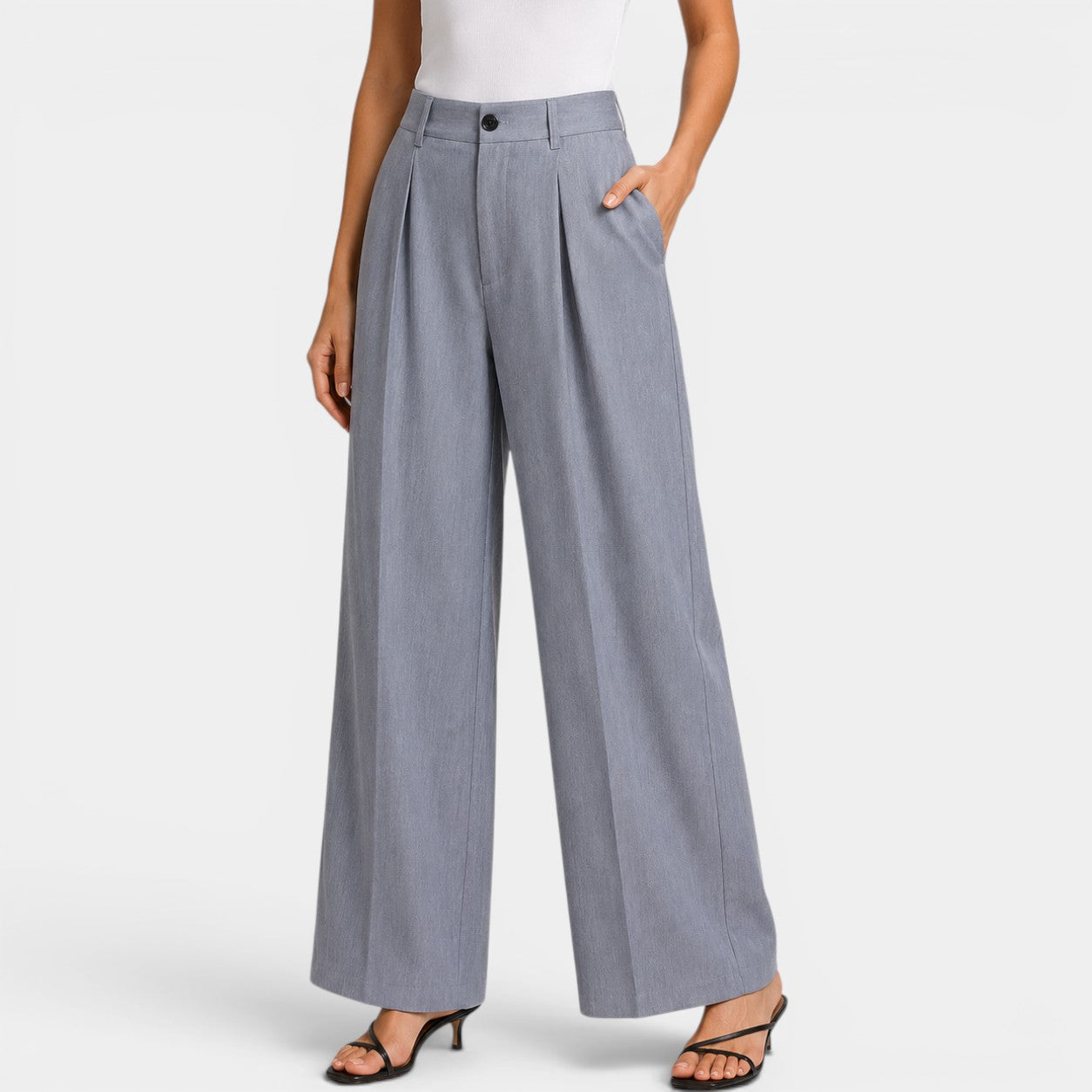 Celrien | Women’s Loose Wide Leg Pants Comfortable Pleated Daily Trousers