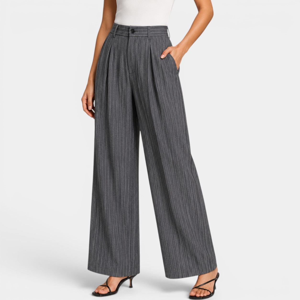 Celrien | Women’s Loose Wide Leg Pants Comfortable Pleated Daily Trousers