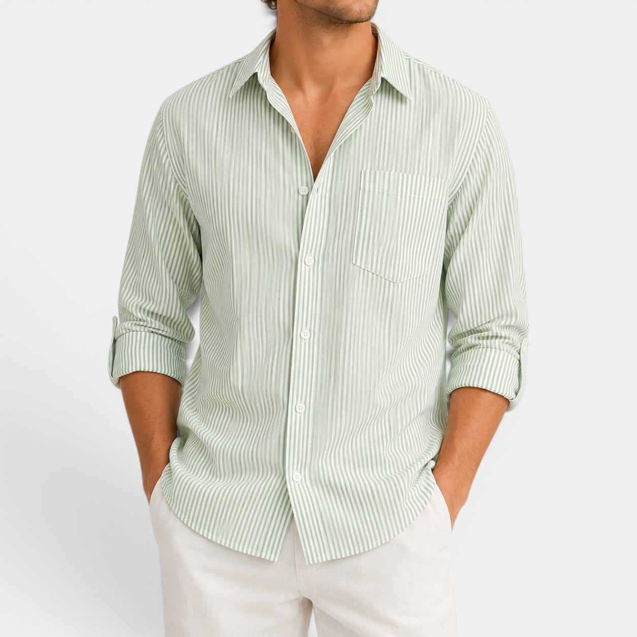 Celrien | Men’s Non-Wrinkle Striped Shirt for Business Casual Wear