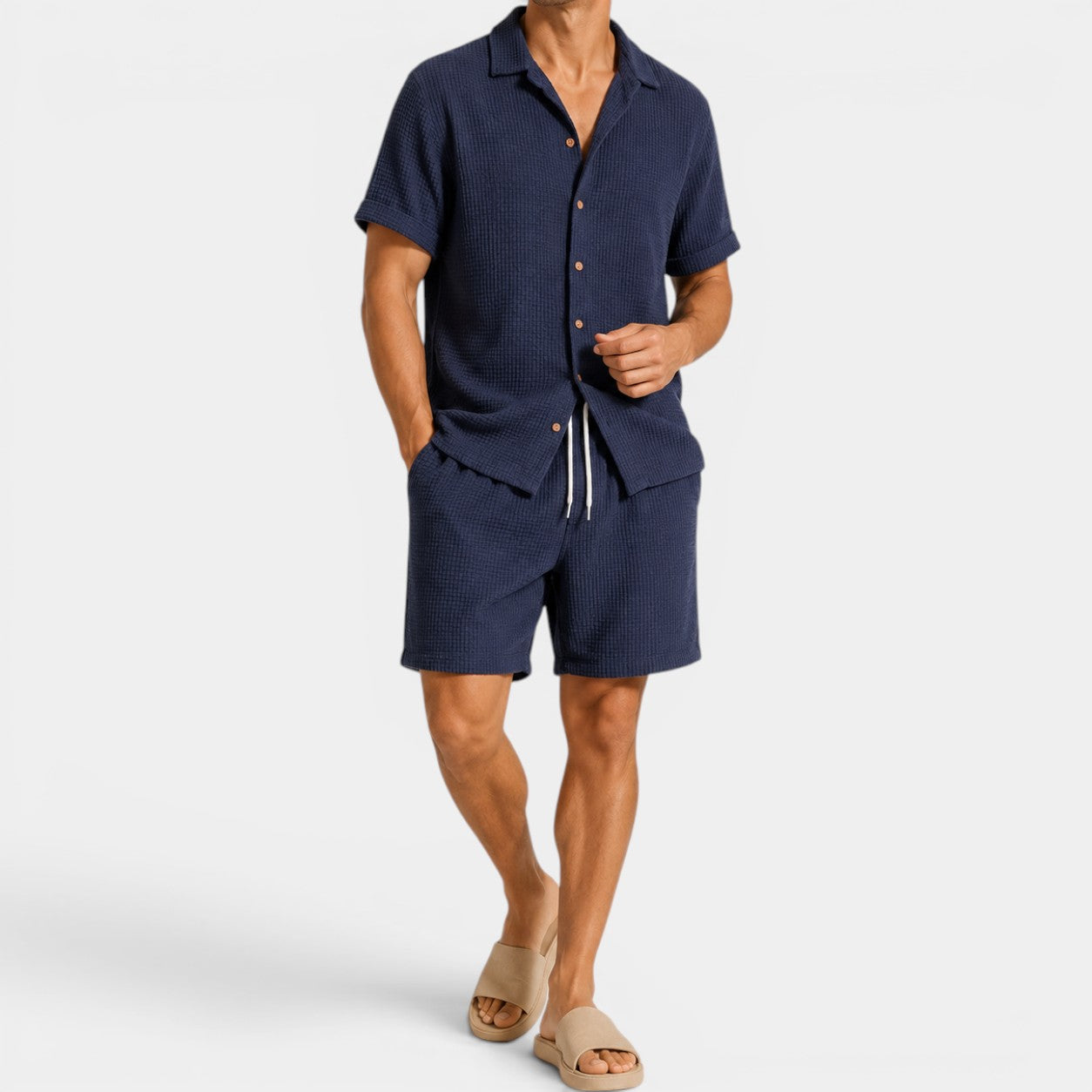 Celrien | Men’s Summer Set Lightweight Shirt Shorts Casual Daily Wear