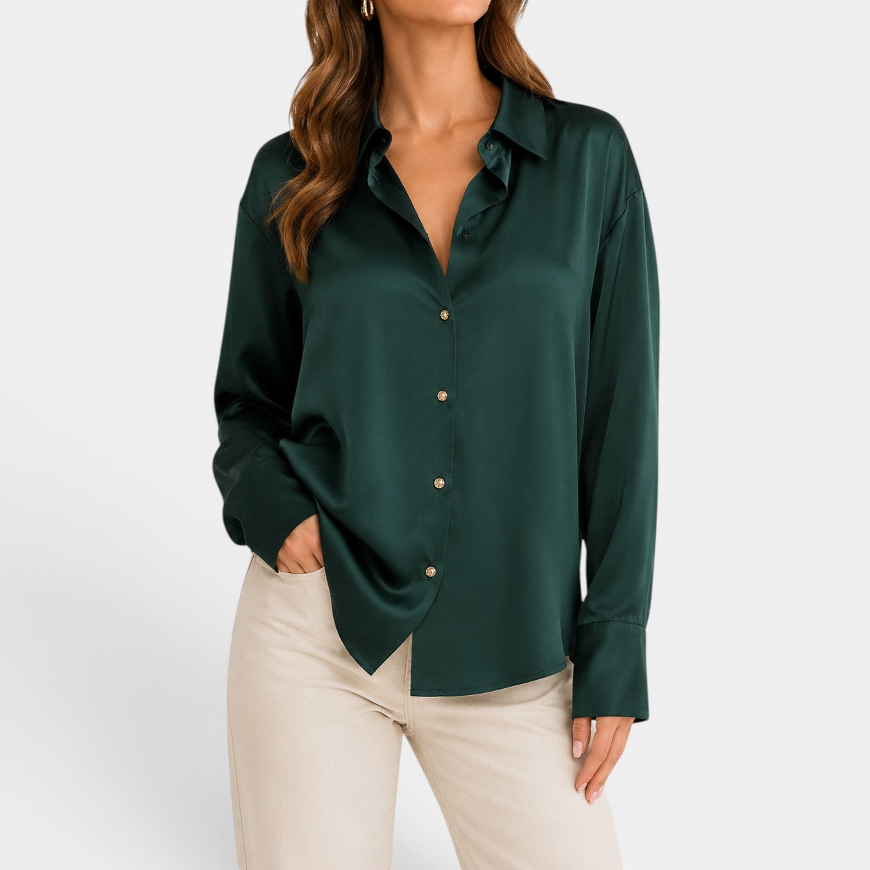 Celrien | Women’s Elegant Button Up Evening Office Style Blouse