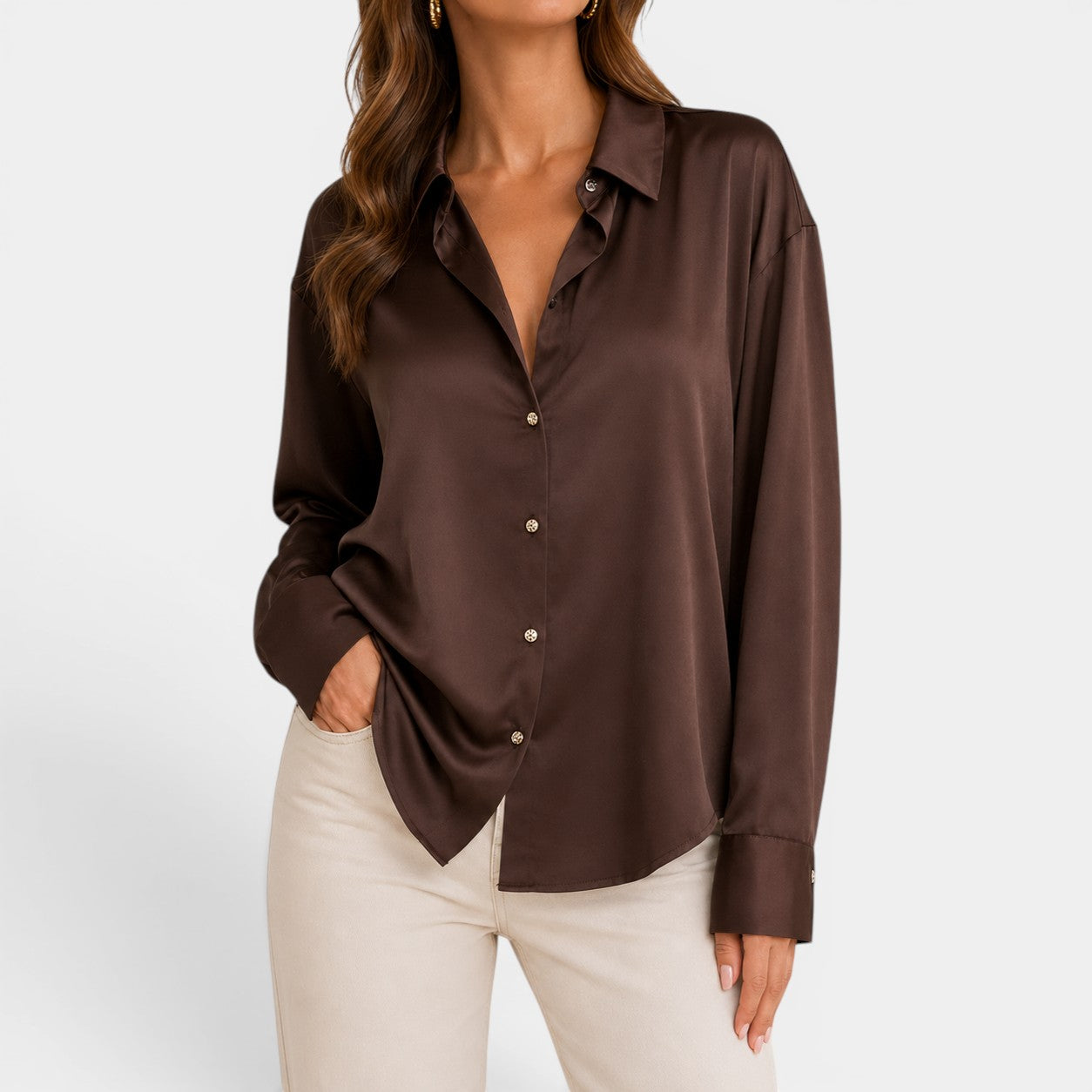 Celrien | Women’s Elegant Button Up Evening Office Style Blouse