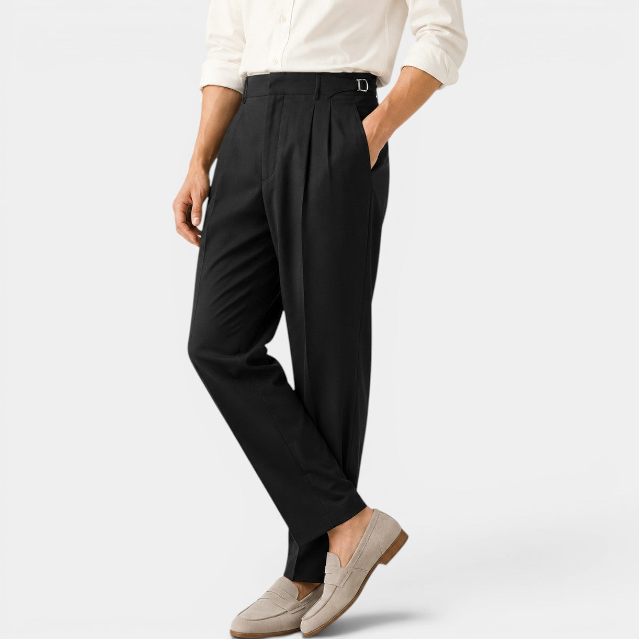 Celrien | Men’s Wide Leg Pleated Trousers for Business Casual Wear