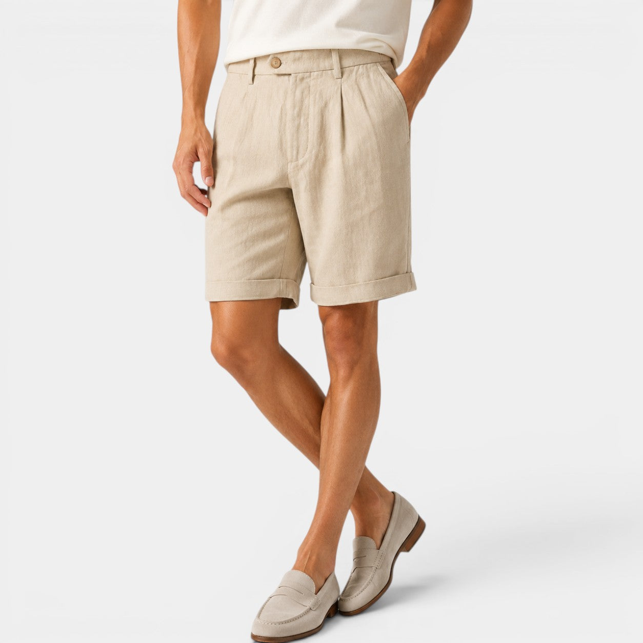 Celrien | Men’s Pleated Summer Shorts Breathable Comfort Vacation Wear
