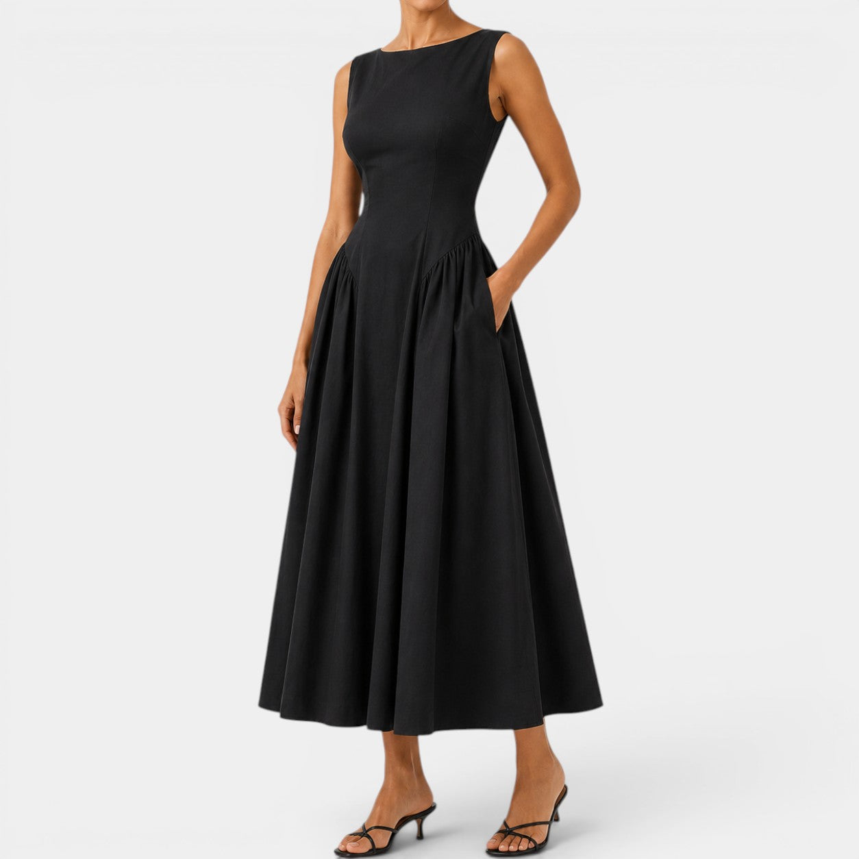 Celrien | Women’s Sleeveless Long Dress Flattering Waist-Fit Formal Style