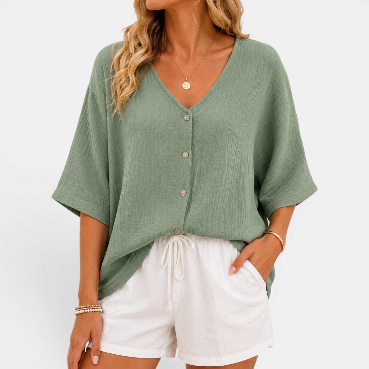Celrien | Relaxed Button-Up Blouse