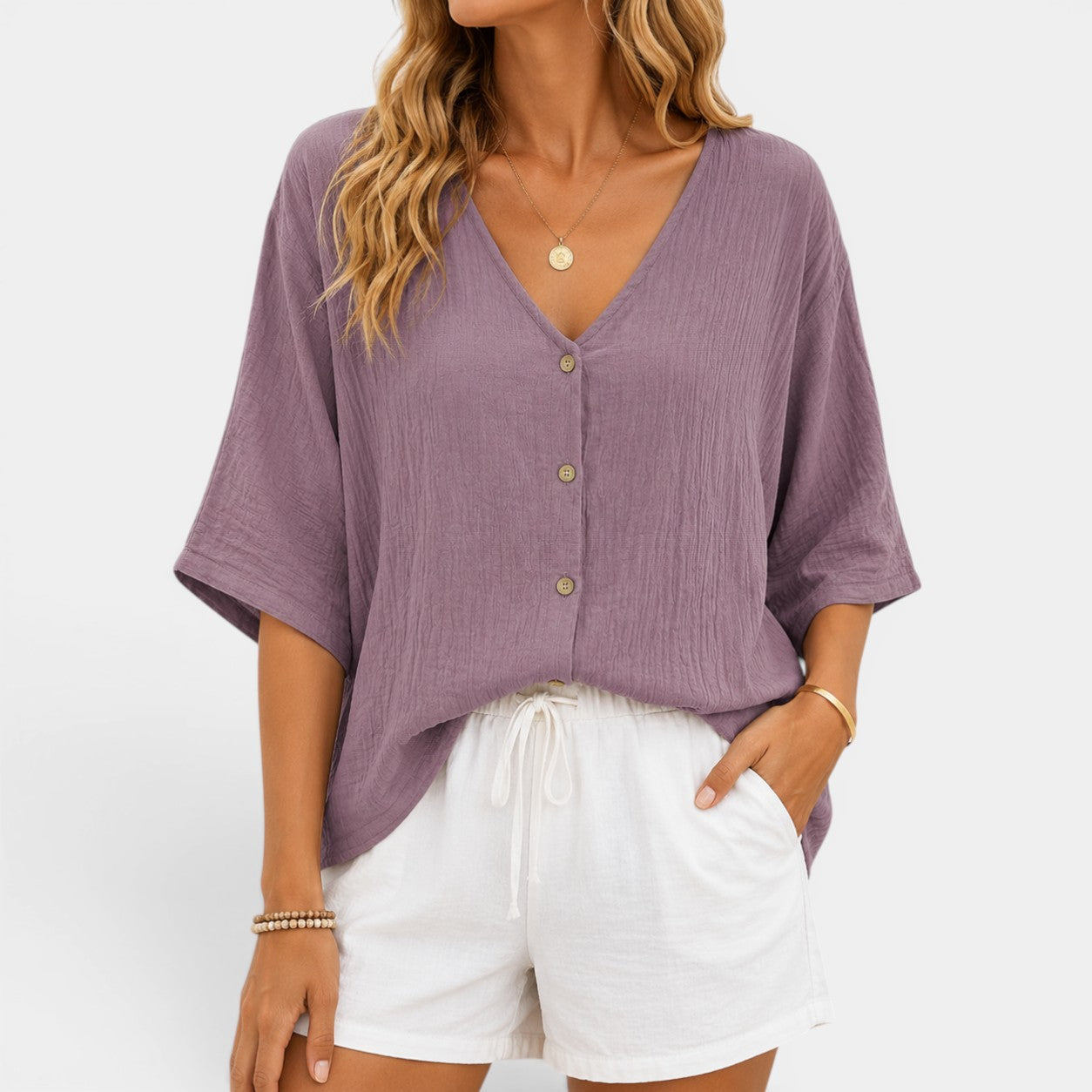 Celrien | Relaxed Button-Up Blouse