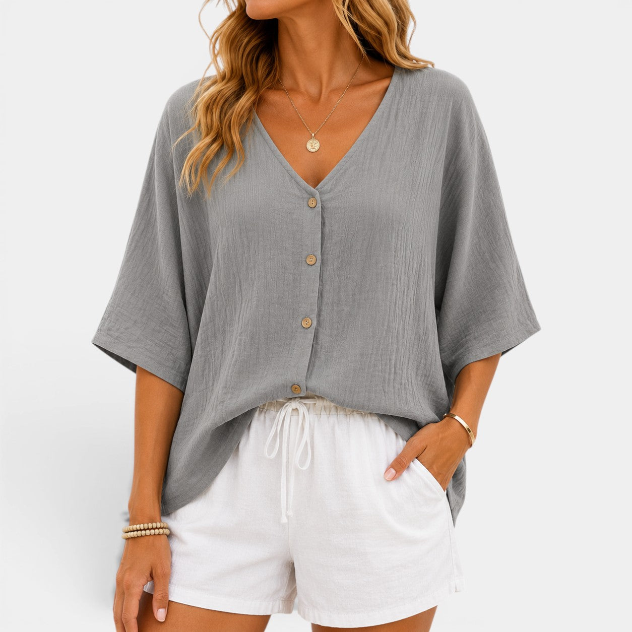 Celrien | Relaxed Button-Up Blouse