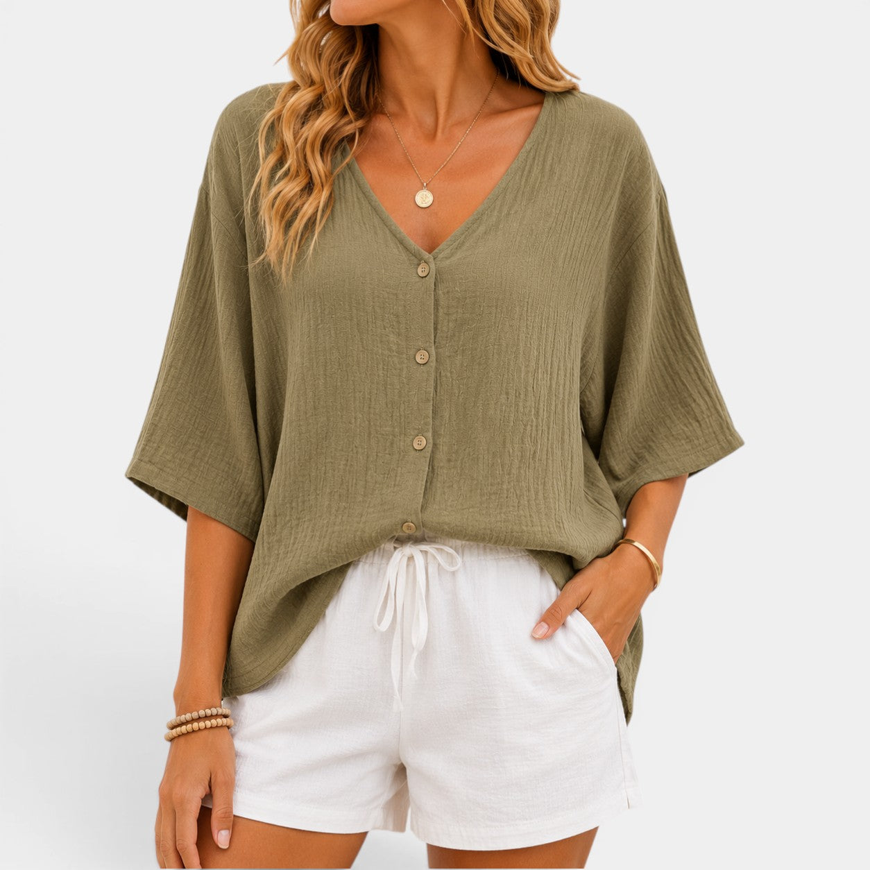 Celrien | Relaxed Button-Up Blouse