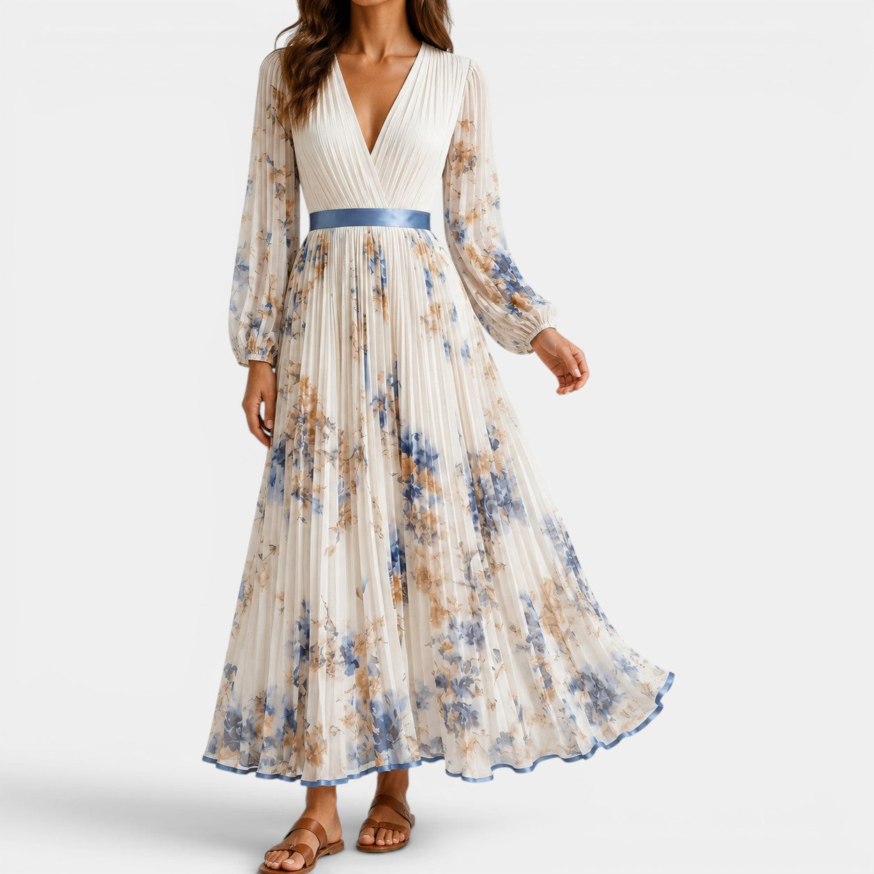 Celrien | Women's Elegant Pleated Maxi Dress