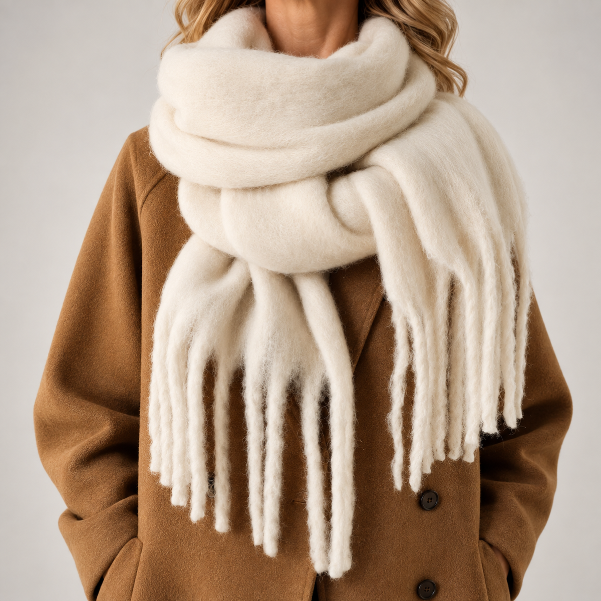 Soft Scarf with Fringes