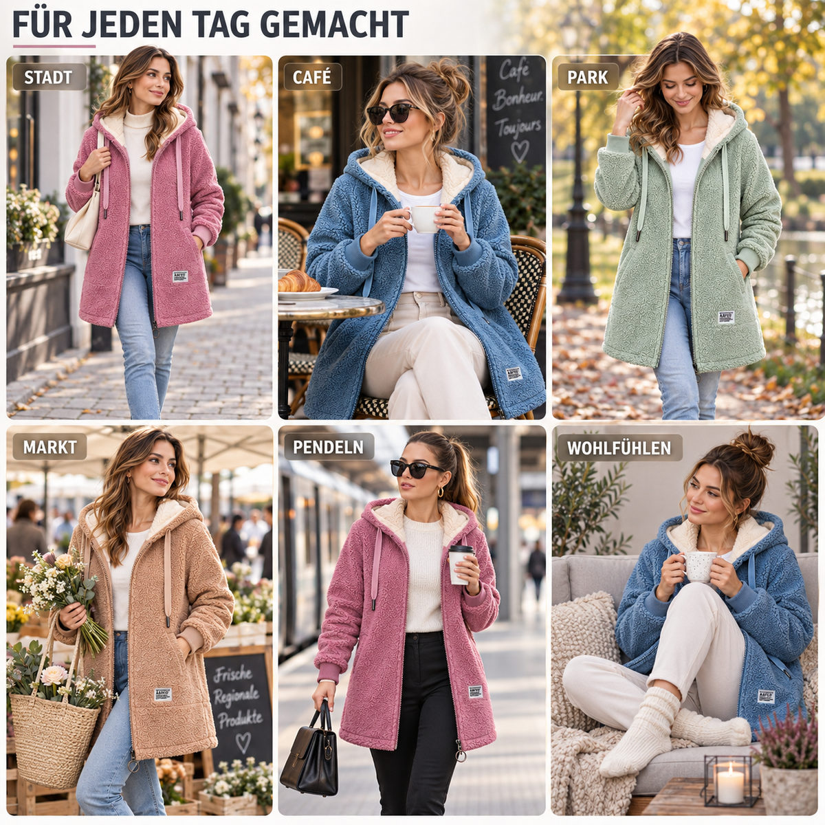 Celrien | Birgitta Women's Fleece Jacket with Hood & Pockets