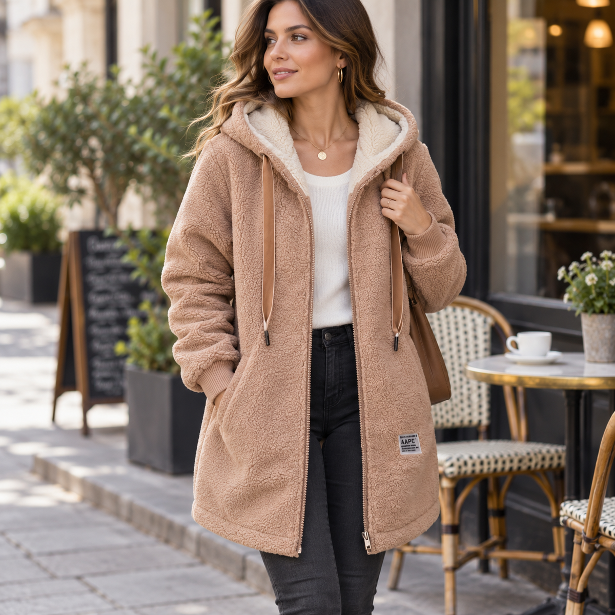 Celrien | Birgitta Women's Fleece Jacket with Hood & Pockets