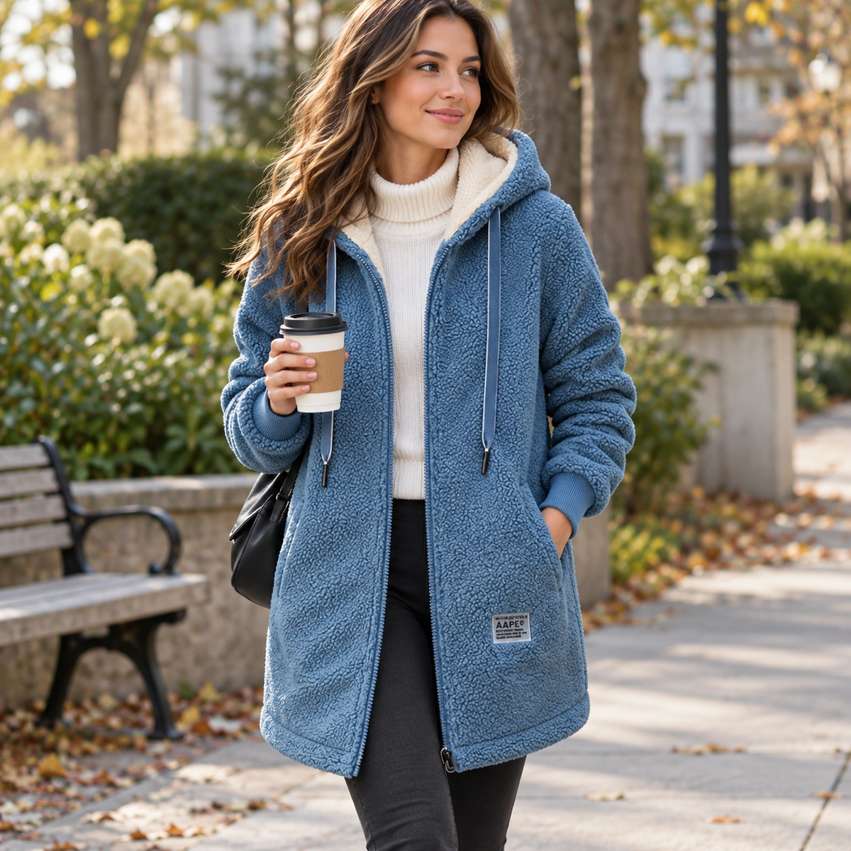 Celrien | Birgitta Women's Fleece Jacket with Hood & Pockets