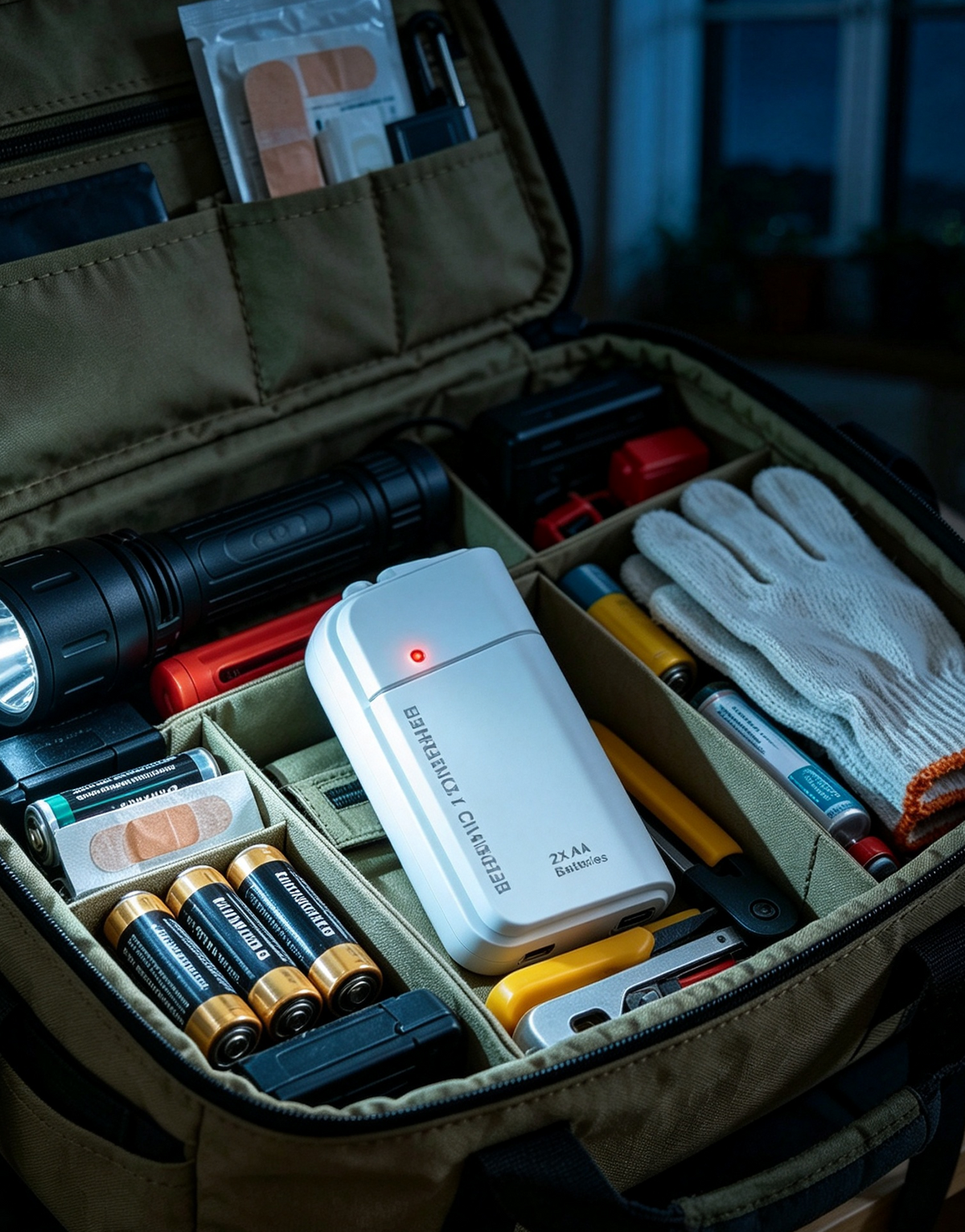 Portable Emergency Charger with AA Batteries – USB Charging, Compact and with LED Flashlight – Perfect for Travel, Commuting and Power Outages