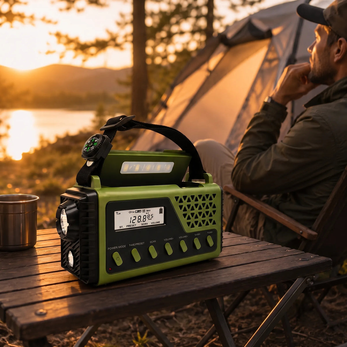 Emergency Flashlight and Radio with Hand Crank