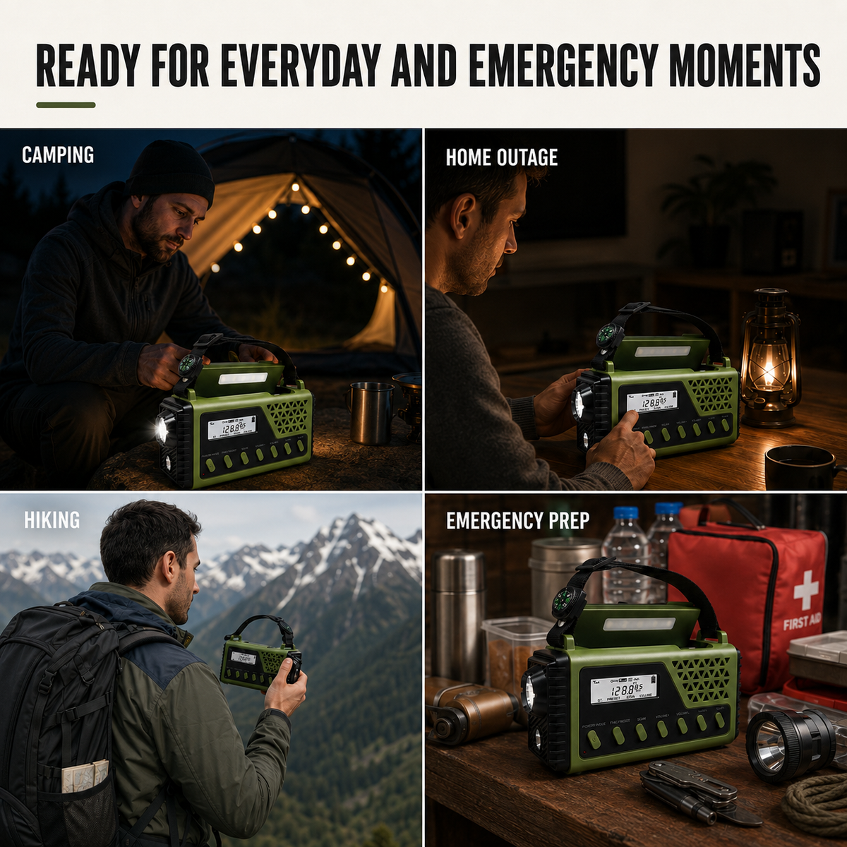 Emergency Radio for Power Outage | Hand Crank Weather Alert Receiver