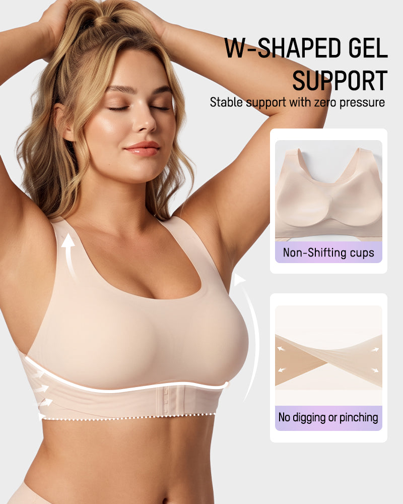 Front Closure Cross-Back Wireless Posture Bra