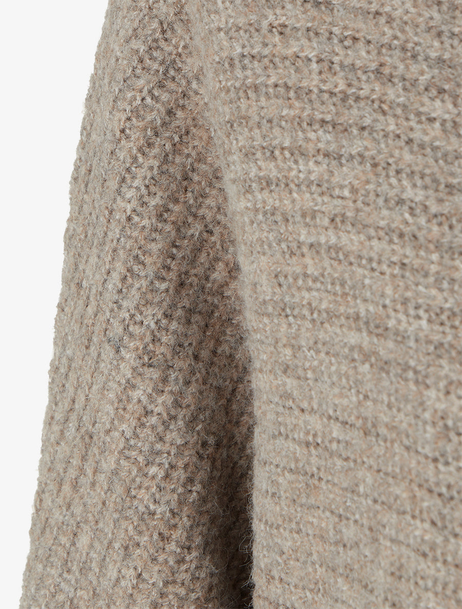 Oversized Ribbed Knit Boatneck Sweater