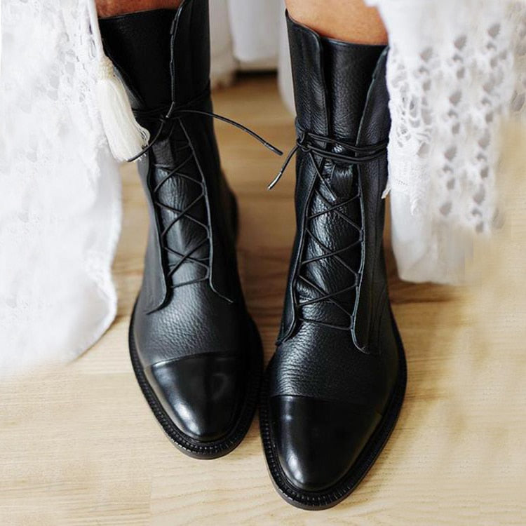 Elegant Lace-Up Ankle Boots