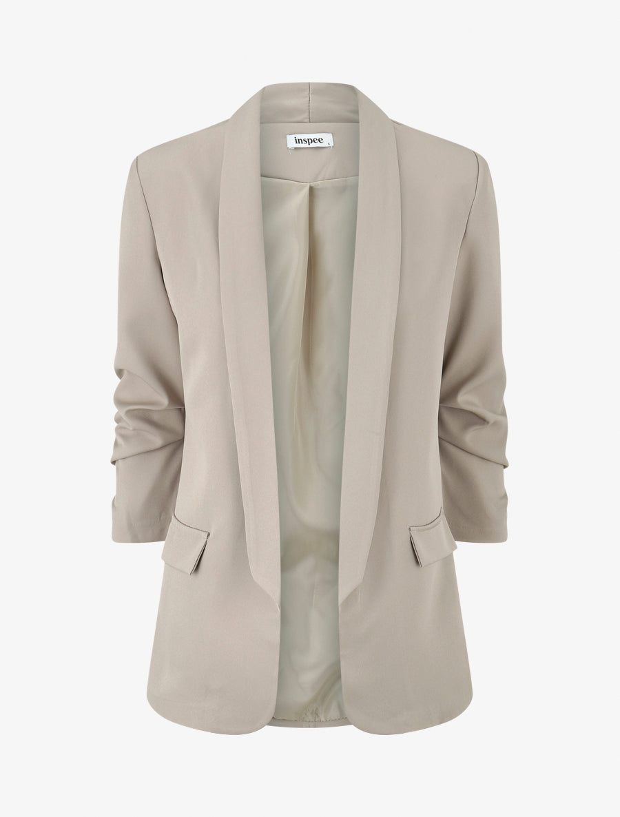 Straight Blazer with Shoulder Pads