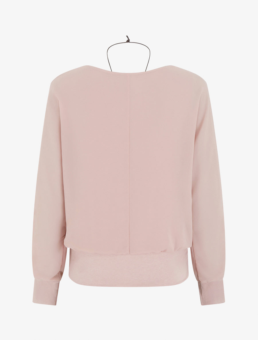 Fluid Ball Top with Round Neck - Pink