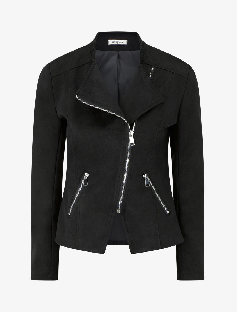 Biker Jacket with Shoulder Pads