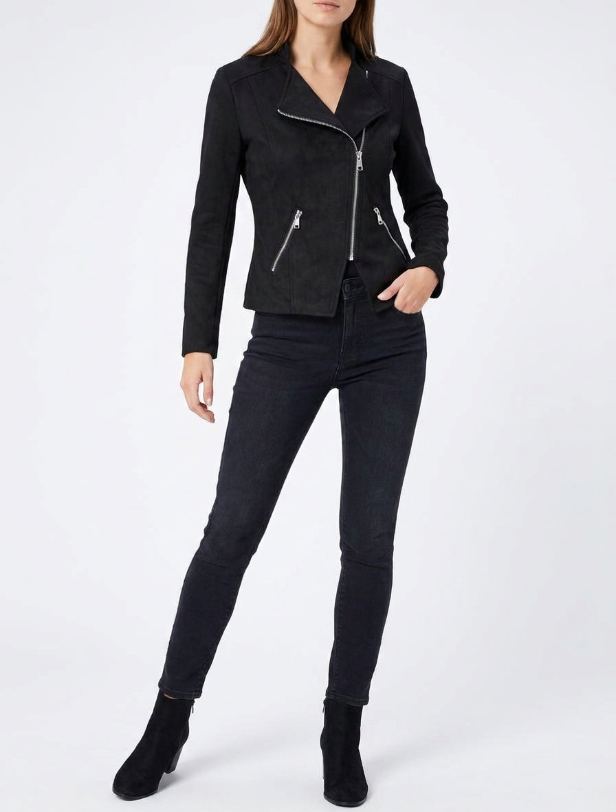 Biker Jacket with Shoulder Pads