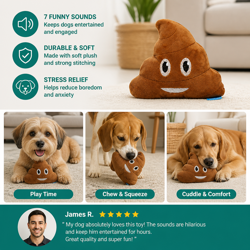 Farting Plush Dog Toy with 7 Funny Sounds