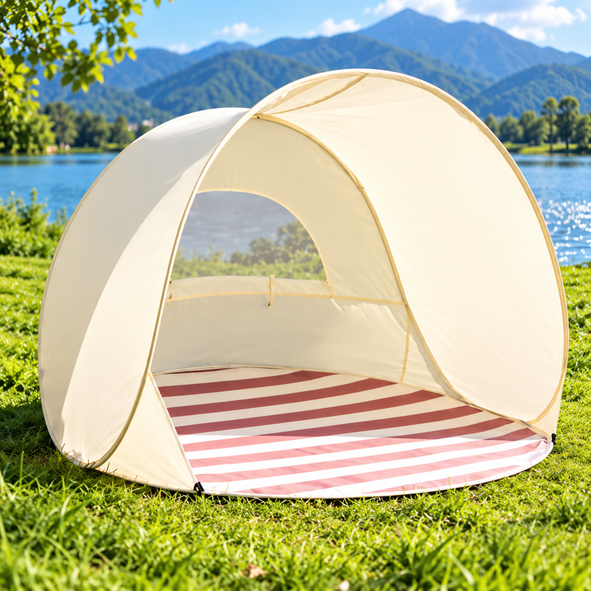 Baby Beach Tent | UPF 50+ Pop-Up Sun Shelter – Vanilla Cream