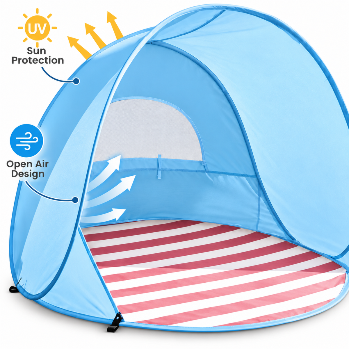 Baby Beach Tent | UPF 50+ Pop-Up Sun Shelter – Sky Blue