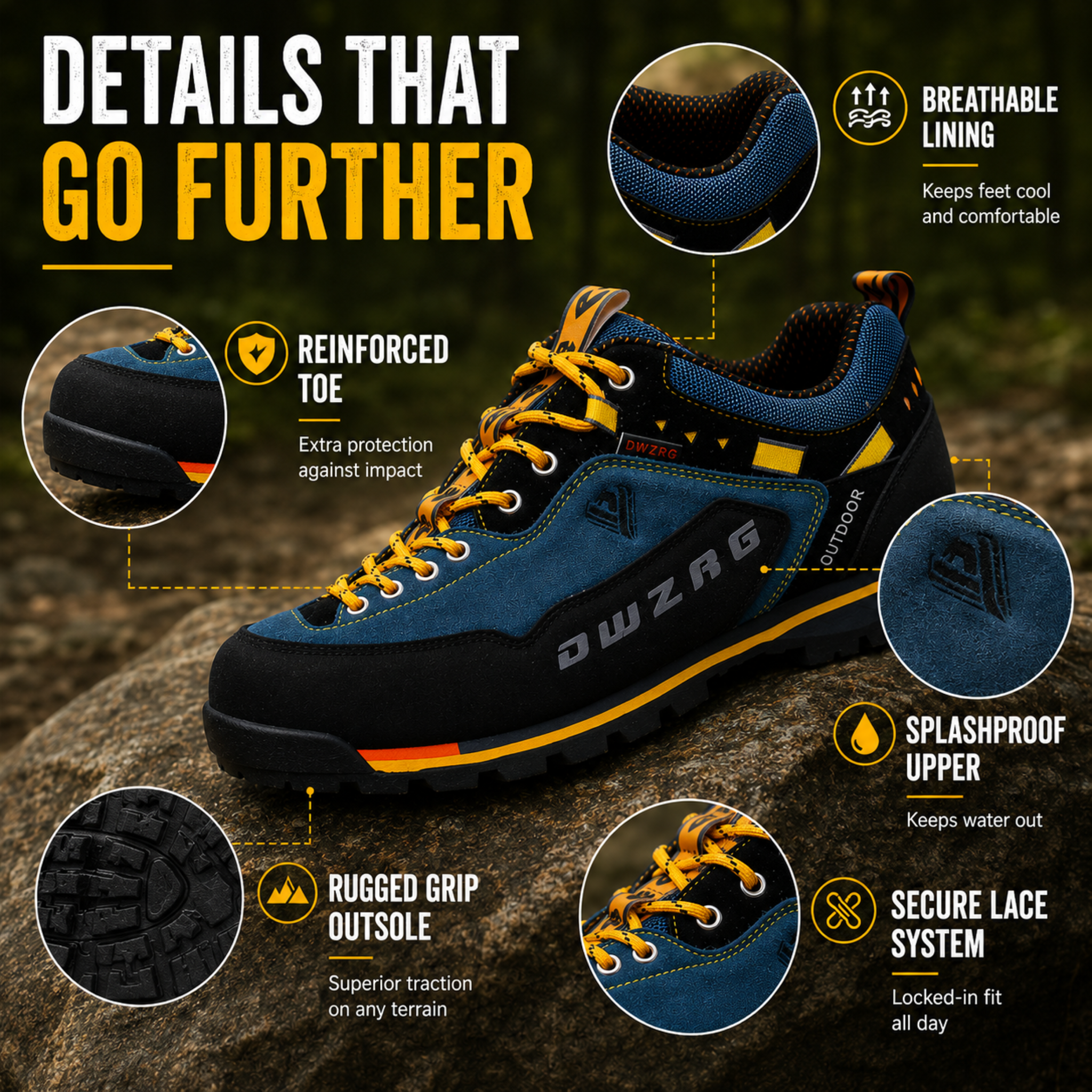 Celrien | Trailvex Low Cut Splashproof Hiking Shoe