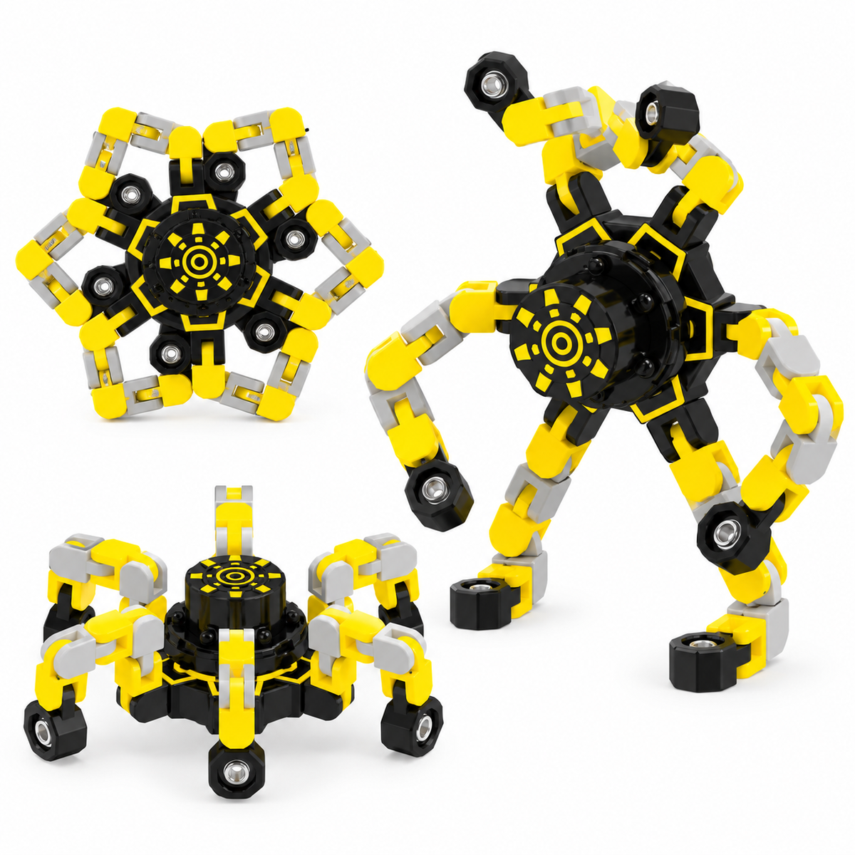 Transformable Robot Fidget Spinner for Stress Relief
