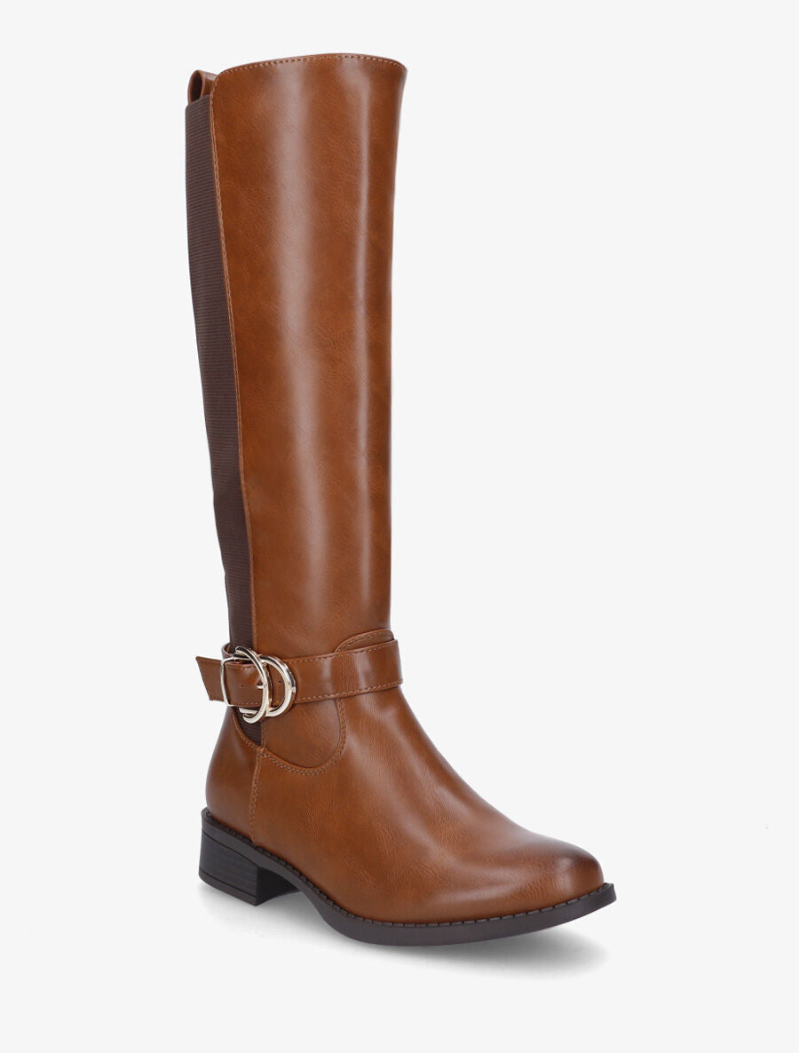 Strapped Block Heel Boots