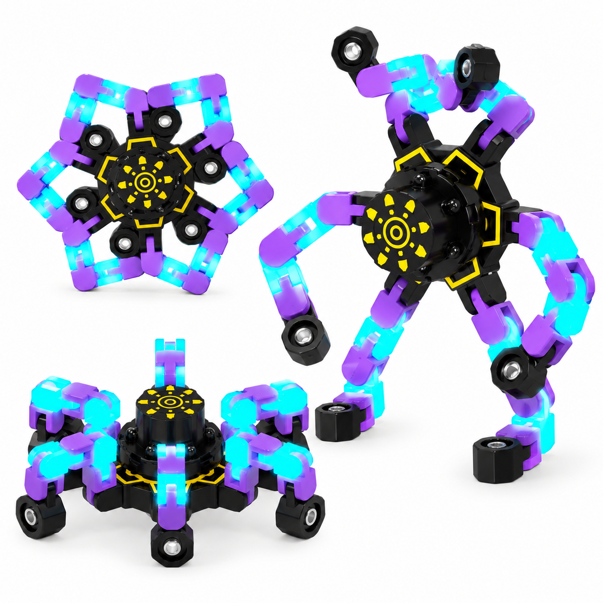 Transformable Robot Fidget Spinner for Stress Relief