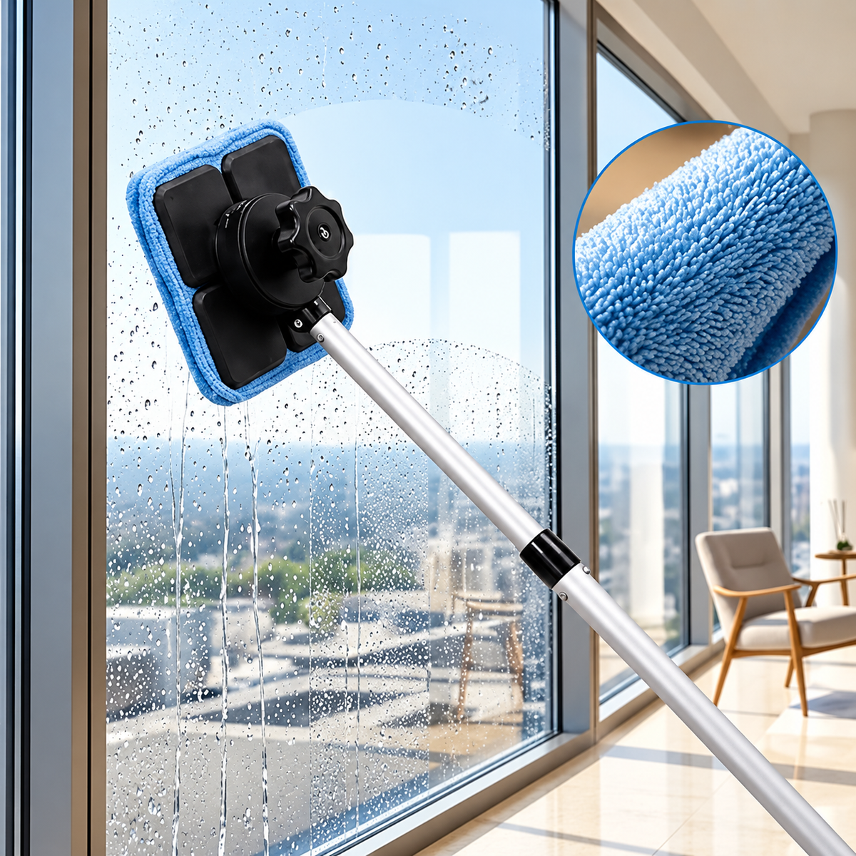 Double-Sided Magnetic Window Cleaning Kit
