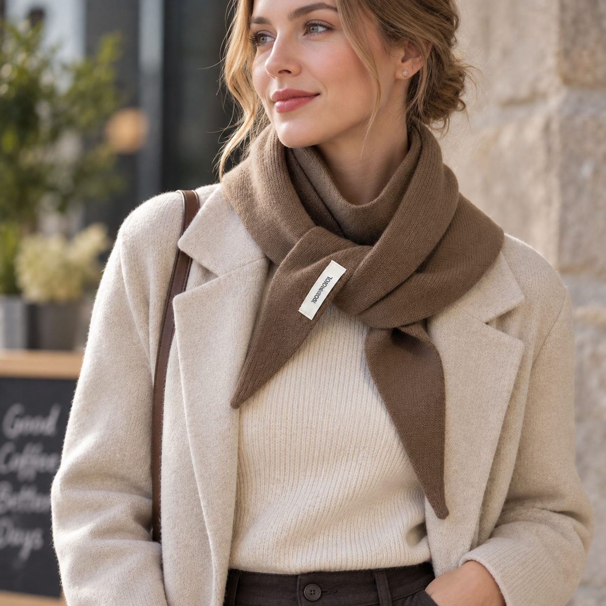 Celrien | Wool Knit Triangular Scarf