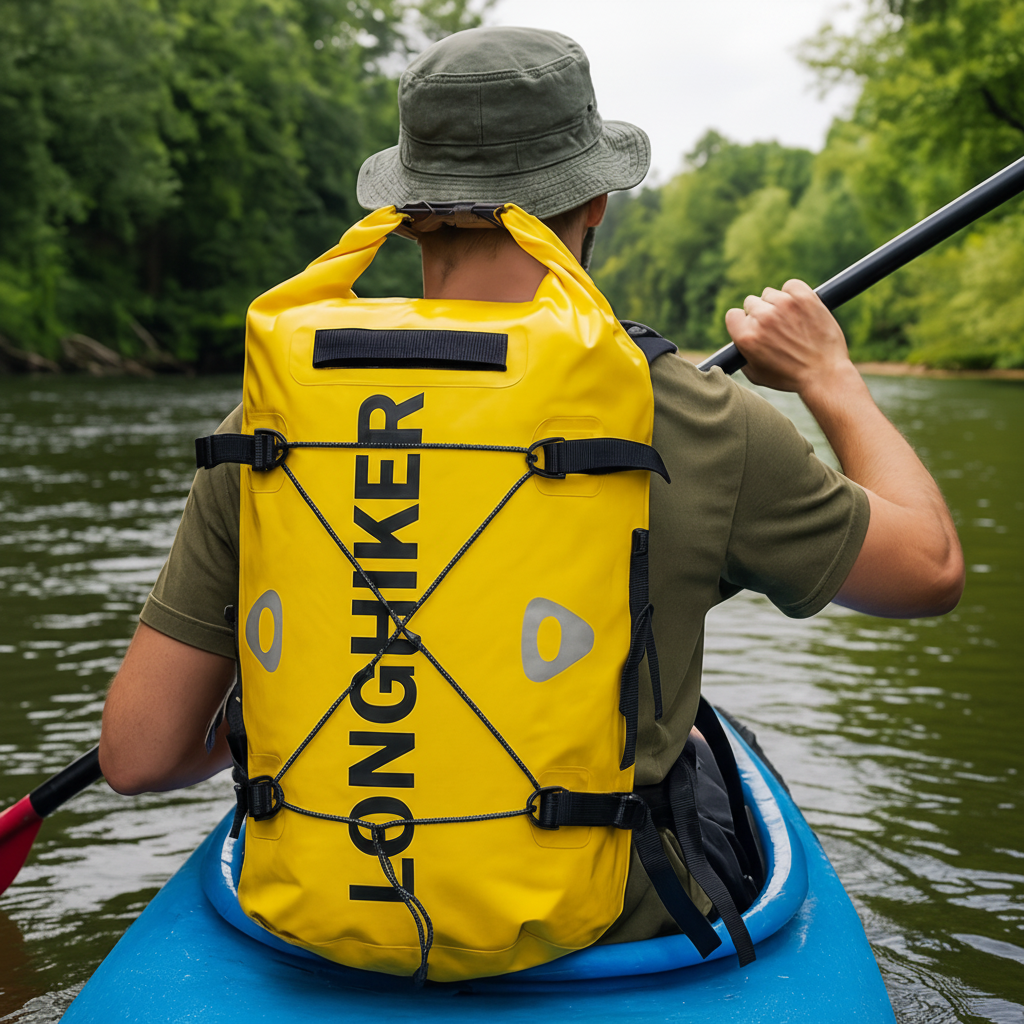 Waterproof 30-liter backpack with buoyant design IPX7 rated