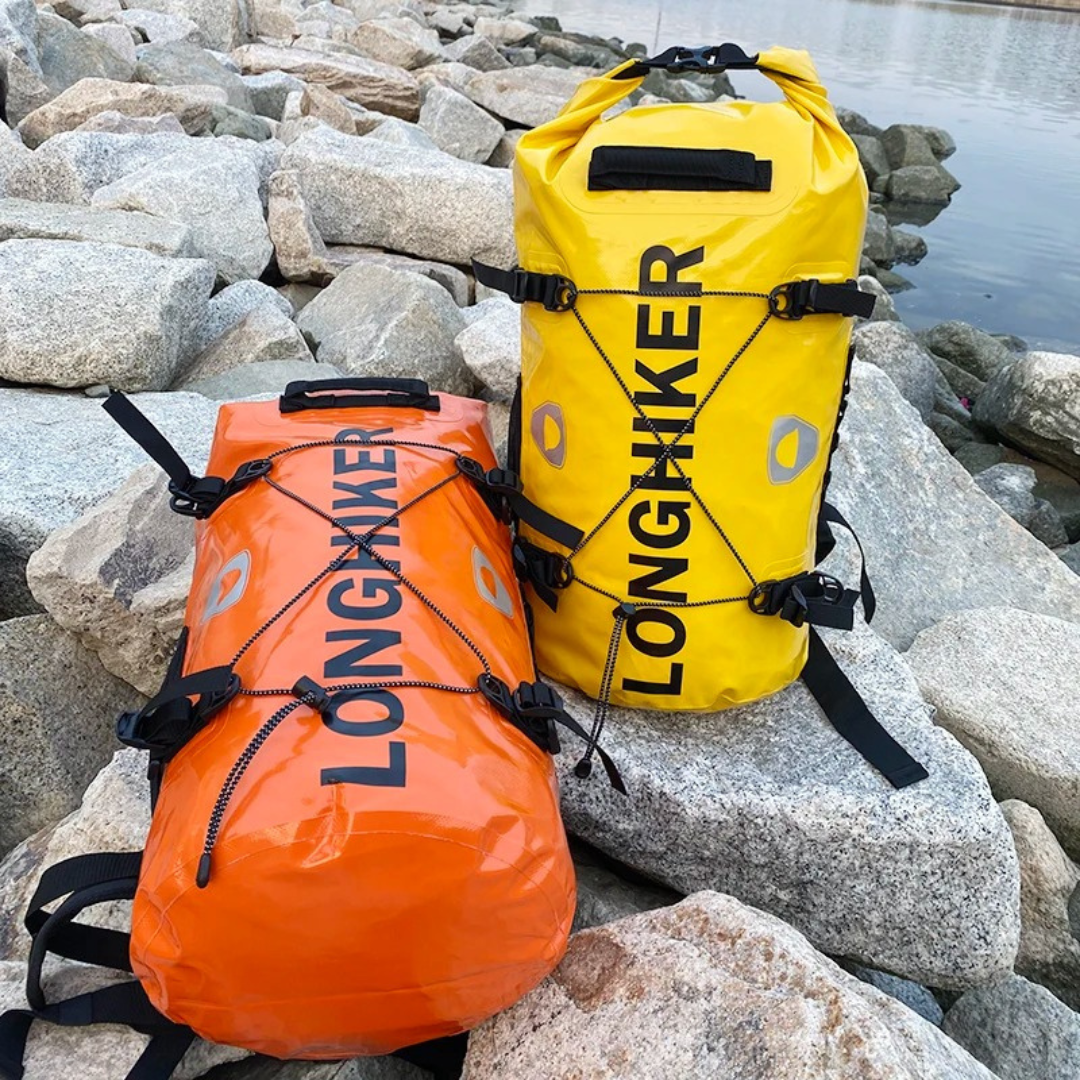 Waterproof 30-liter backpack with buoyant design IPX7 rated