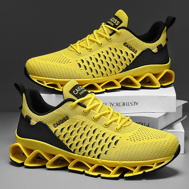 Lightweight breathable running shoe with responsive cushioning and knit upper